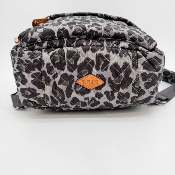 MZ Wallace Backpack Metro Leopard Quilted Top‎ Handle Pocket Nylon Travel Gray - Picture 6 of 9